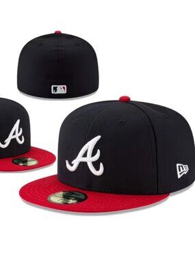 New Era Atlanta Braves Two-Tone Fitted Hat - Black & Red